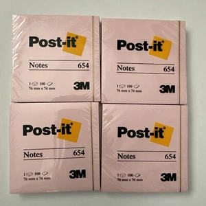 Lote de 4 Pads, Post-it Notas,3 x3"1 Pad Content 100 Hojas,Rosa, Total 400 Hojas - Imagen 1 de 2