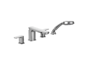 Moen T936 #44 Rizon Doppelgriff weit verbreitet niedriger Bogen Deck montiert römische Wanne Füllung - Bild 1 von 1