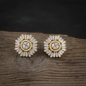 Pendientes de pernos enchapados en oro joyería de circonio cúbico de circonio - Imagen 1 de 4