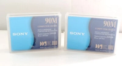 Lot of 2 - Sony 90M Computer Grade Data Cartridge 2GB DDS Digital Data Storage - Image 1 of 3