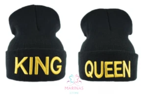 KING QUEEN Beanie Hat Men Women Winter Hats Thermal Beanie Hats beanies - Picture 1 of 8