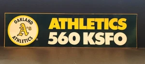 Bumper Sticker Oakland A's Athletics 560 KSFO  w/ Game Entry on Back - Picture 1 of 2