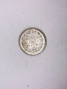 1914 Netherlands Silver 10 Cent - VF - Picture 1 of 2