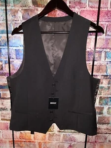 DKNY Waistcoat | Size 42 | Black | Slim Fit | BNWT | 100% Wool | RRP £80 - Picture 1 of 7
