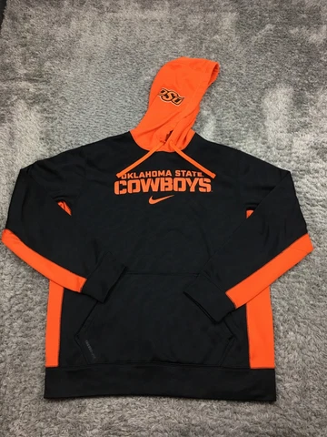 Oklahoma State Cowboys Hoodie Mens Size Medium Black Orange Nike Cover