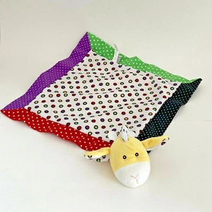 Baby Ganz Security Blanket Lovey Plush Yellow Giraffe White Polka Dot - Picture 1 of 3