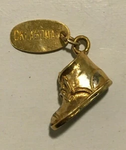 Baby Schuh Oklahoma Etikett Anhänger Charm Maisels of Albuquerque 23 Karat vergoldet - Bild 1 von 2