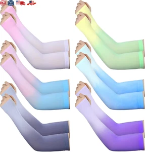 6 Pairs UV Sun Protection Arm Sleeves to Cover Arms for Women Compression Sleeve - Picture 1 of 7