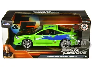 BRIAN'S MITSUBISHI ECLIPSE GREEN THE FAST & THE FURIOUS 1/24 MODEL JADA 97603 - Picture 1 of 6