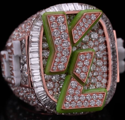 Anillo de alta calidad personalizado chapado en oro diamante moissanita helado calidad premium Foto 1 de 4