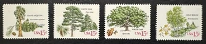1978 Scott# 1764-1767 - 15¢ - Set of 4 Singles - AMERICAN TREES - Mint NH - Picture 1 of 1