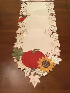 Harvest by Home Wear Fall Autumn Thanksgiving Table Runner Pumpkin 14" x 70" NEW - Picture 1 of 8
