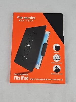 Solo New York Eyelet Ultra Slim Protective Case for 9.7" iPad Black New - Image 1 of 2