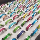 Wholesale Bulk 100pcs/lots Mens Womens Colorful Cat Eye Stainless Steel Rings