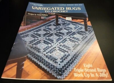 CT8 LEISURE ARTS 1997, VARIEGATED RUGS TO CROCHET PATTERN LEAFLET - 8 DESIGNS - Image 1 of 4
