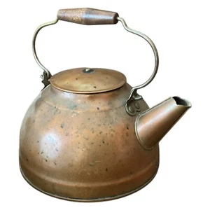Tetera de cobre Revere de colección con mango de madera - Imagen 1 de 9