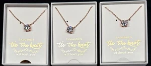 Wedding Bridesmaid Tie The Knot DHQH Necklace Rose Gold Cubic Zirconia Jewelry - Picture 1 of 7