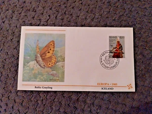 ICELAND FIRST DAY COVER 02 1985 EUROPA BUTTERFLIES - BALTIC GARLING - Picture 1 of 2