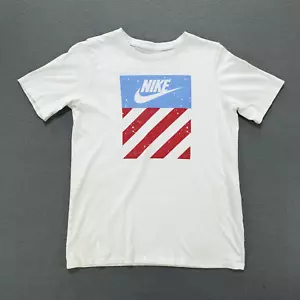 The Nike Tee Athletic Cut Youth XL Patriotic Graphic Logo White Short Sleeve - Picture 1 of 16