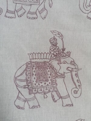 Indian elephant heavy linen furnishing fabric 3.4 yards purple -ish - Image 1 of 4