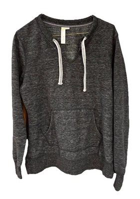 GREEN TEA Split Neck Women’s Pullover Sweatshirt Dark Gray Large - Image 1 of 4