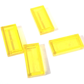 Lot of 4 LEGO Trans Yellow 1x2 Tile 3069 / 30070 Brick Parts Pieces