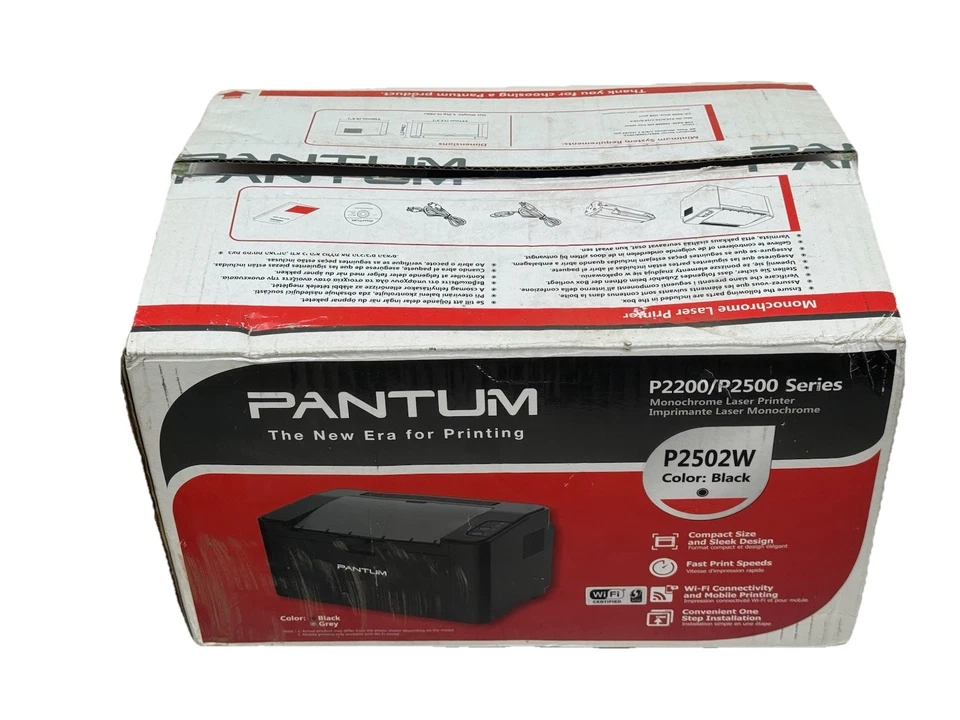 Pantum P2200/P2500 Wireless Monochrome Laser Printer P2502W NEW Open Box - Image 1 of 3