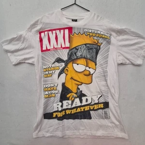 Mikey 62 T-Shirt Mens 3XL White Bart Simpson Print Bad Boy Cotton Short Sleeve - Picture 1 of 10