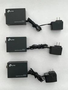 THREE (3) TP-LINK MC220L MEDIA CONVERTERS AND THREE (3) TP-LINK TL-SM311LM GBICs - Photo 1/6