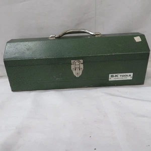 Vintage SK Tools grün Grabstein Stil 18" Metall Werkzeugkiste mit Tablett - Bild 1 von 16
