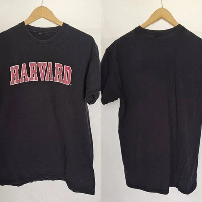 Camiseta Harvard University retrô vintage preta manga curta gola redonda est. m - Imagem 1 de 4