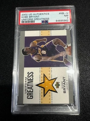 2002 UD Authentics KOBE BRYANT Uniform Greatness Patch Jersey #KB-U PSA 7 - Image 1 of 3