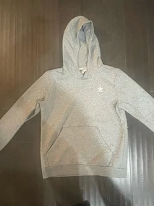 Adidas Essential Hoodie Youth Boys GRAY SIZE Large 13/14 - Picture 1 of 4