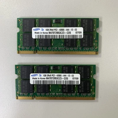 Samsung 1 GB 2Rx8 PC2-4200s-444-12-E3 Laptop Memory M470T2953EZ3-CD5 Qty 2 - Image 1 of 3