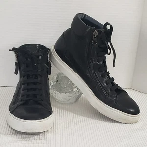 AVITTO Leder hoher Reißverschluss Sneaker schwarz Herren 40 US 7/7,5 [W US 9/9,5] Italien R @ $ 440 - Bild 1 von 15