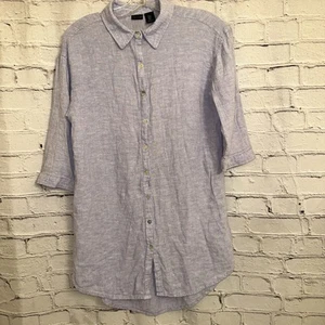 Tahari Women’s Linen Rayon Blend Button Up Top 3/4 Sleeve Top Size Small - Picture 1 of 9