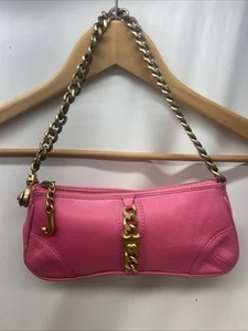 Juicy Couture Pink Genuine Leather Baguette / Mini Bag - Picture 1 of 16