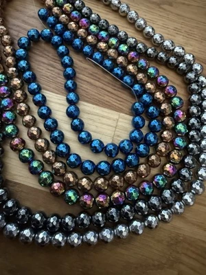 8mm Round Beads, Disco Ball Beads, Jewellery Making, Glass Beads, - Image 1 of 2