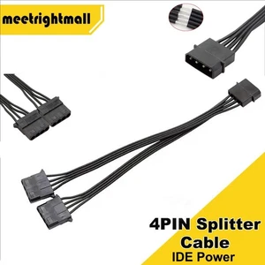 4 Pin IDE Molex Power to 2 Molex Splitter Y Power Extension Cable - Picture 1 of 6