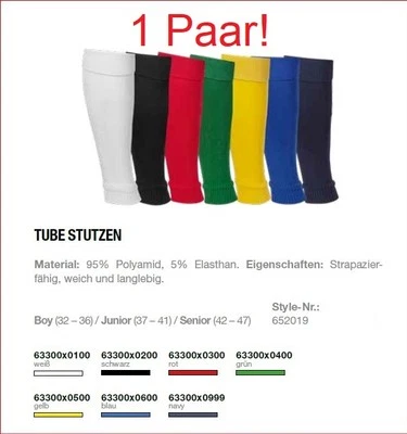 Derbystar Tube Stutzen ohne Steg u. Fuß Fußball Training Sport Soccer Verein NEU