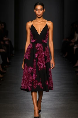 Badgley Mischka Runway Elegance sz 2 Navy Pink Gown $3,000 Flare  Ball Prom HOCO - Image 1 of 4