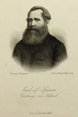 A. WEGER (1823-1892), 5. Earl Spencer (1835-1910), Stahlstich Romantik 1800-1849 - Bild 1 von 4