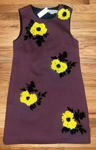 New DHRUV KAPOOR ANTHROPOLOGIE Sunflower Sequined Mini Dress Size Small - Picture 1 of 10