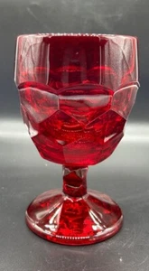 Viking Georgian Ruby Water Goblets Set Vintage  Red Honeycomb Glasses - Picture 1 of 4