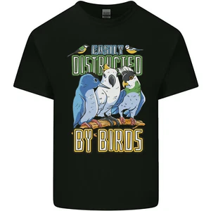 Easily Distracted by Bird Watching Mens Light Cotton T-Shirt - Picture 1 of 25