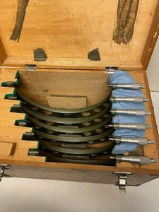 6 Pcs Mitutoyo 103-909 Outside Micrometer set 6-12 in .0001 OD GRADS OMST2-12V - Picture 1 of 9