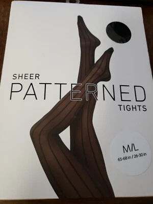 Medias transparentes a rayas verticales estampadas M/L negras HALLOWEEN Foto 1 de 3