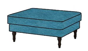 IKEA Stocksund Footstool Slipcover Ljungen Blue Ottoman Cover NEW