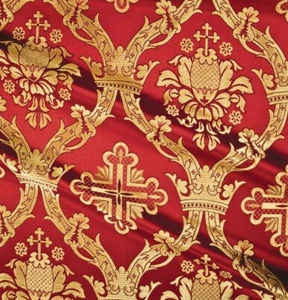Cross Pattern Greek Liturgical Brocade High Quality Fabric Vestment 150cm wide - Picture 1 of 10