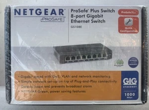 NETGEAR GS108E ProSafe 8-Port Gigabit Web Smart Managed Plus Switch - Picture 1 of 2